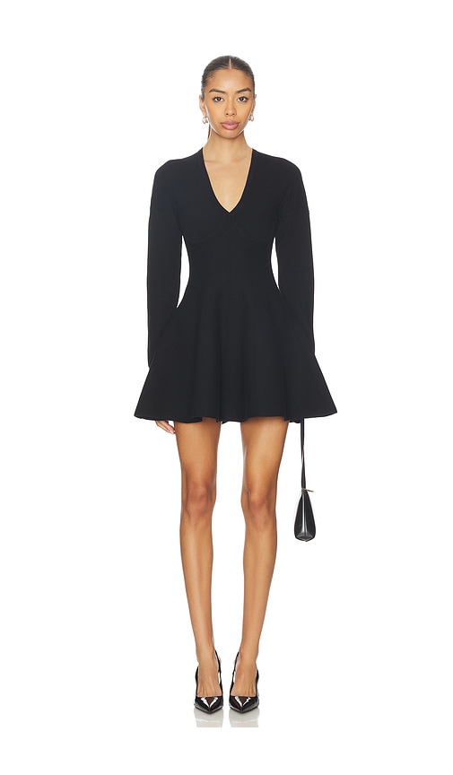 Fleur du mal Knit Corset Dress With Underbust Detail in Black. L. Also in M