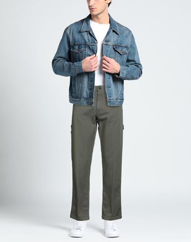 Man Pants Military green Size 30 Cotton, Elastane