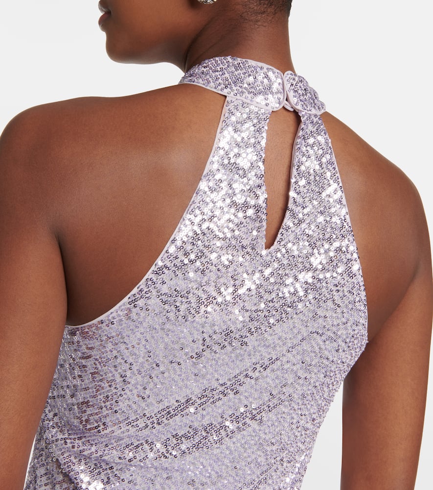 Rixo Zuri sequined halterneck maxi dress