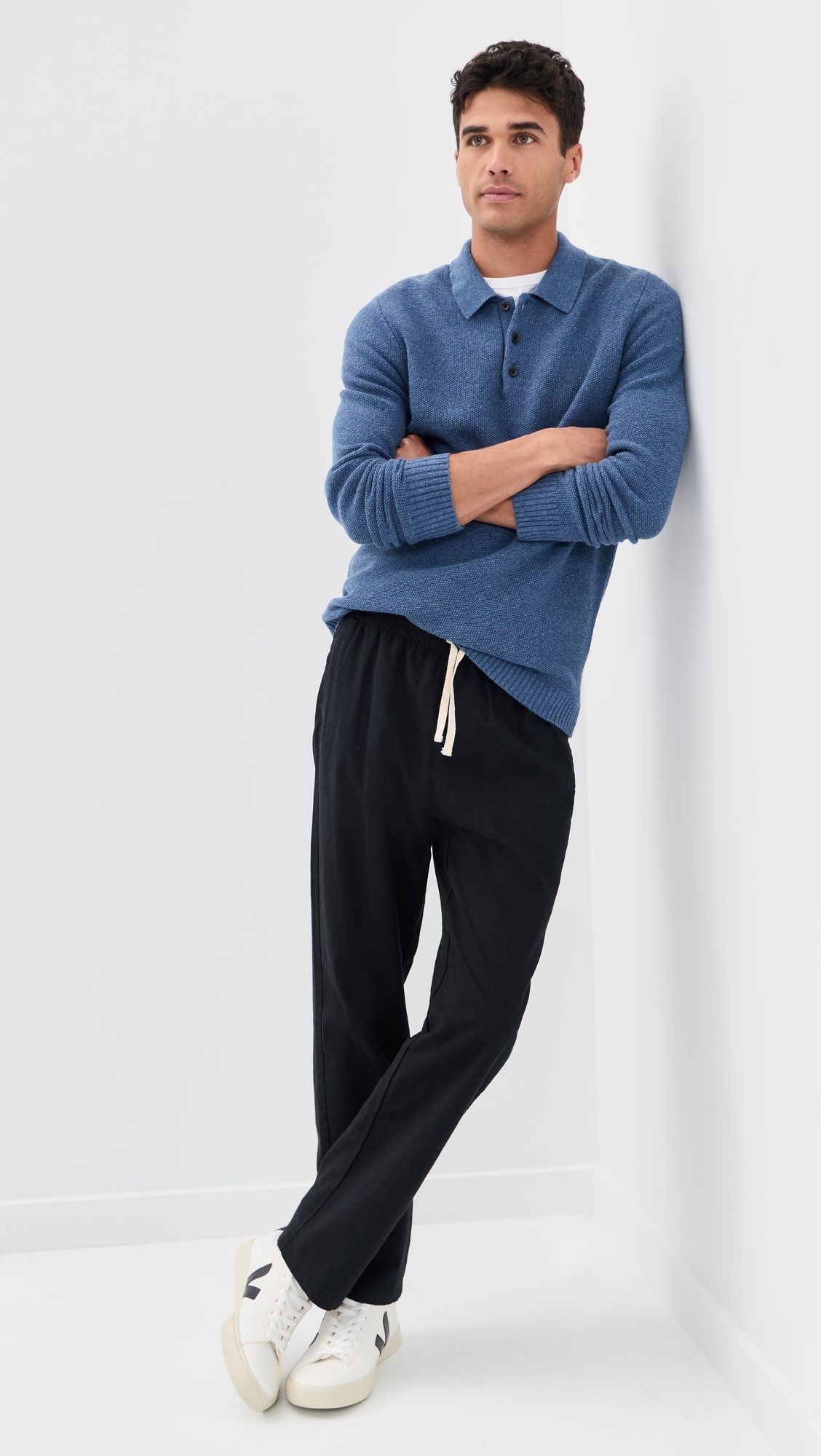 The Newton Sweater Polo Heather Clear Blue