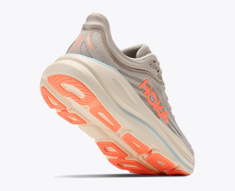 HOKA Women's Bondi 9 Shoes in River Rock Grey/Mineral Ore