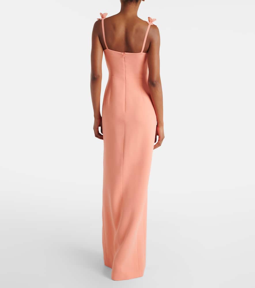 Floral-appliqué gown
