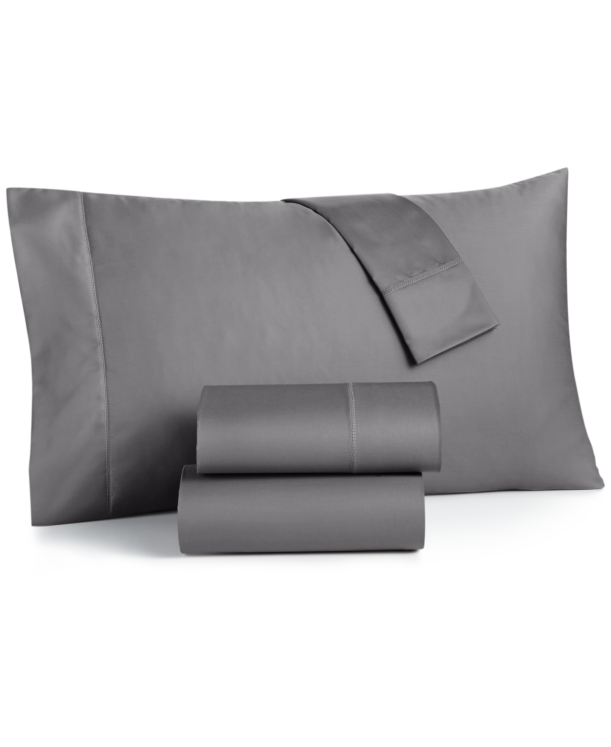 Solid Extra Deep Pocket 550 Thread Count 100% Cotton 4-Pc. Sheet Set, King, Exclusively at Macy's - Stone