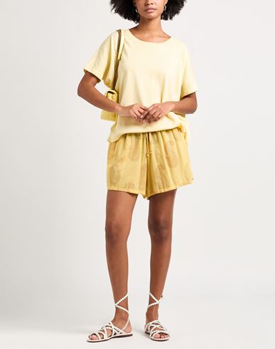 Woman Shorts & Bermuda Shorts Yellow Size 3 Cotton