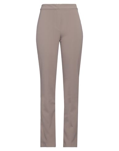 Woman Pants Khaki Size 12 Polyester, Elastane