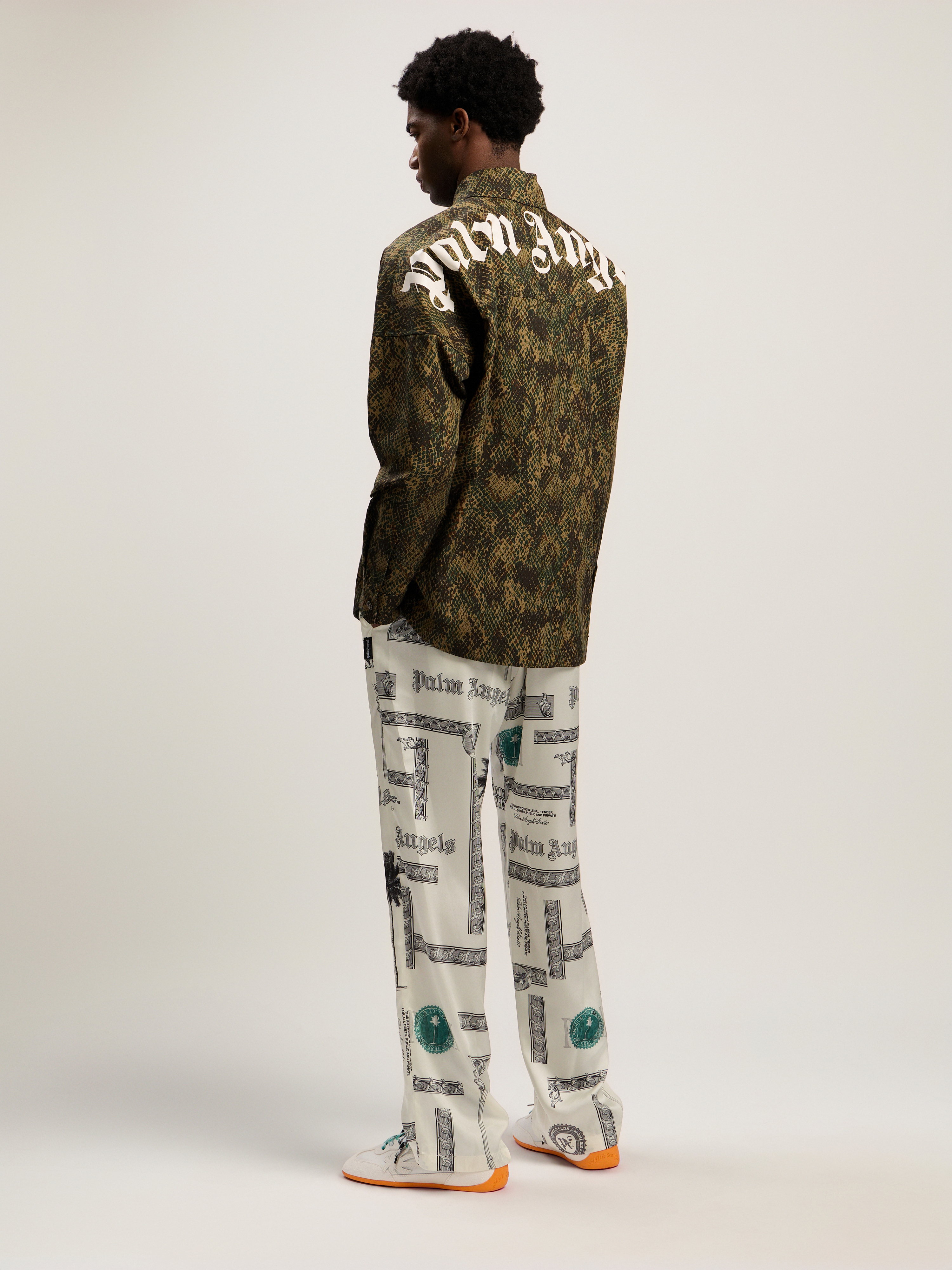 Classic Logo Snake Overshirt Man  Green