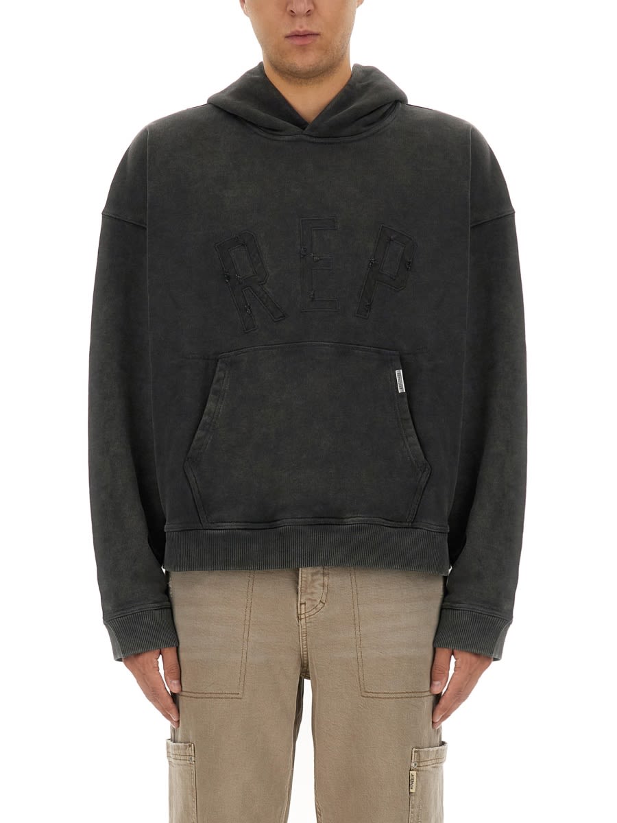 Rep appliqué hoodie - Grey