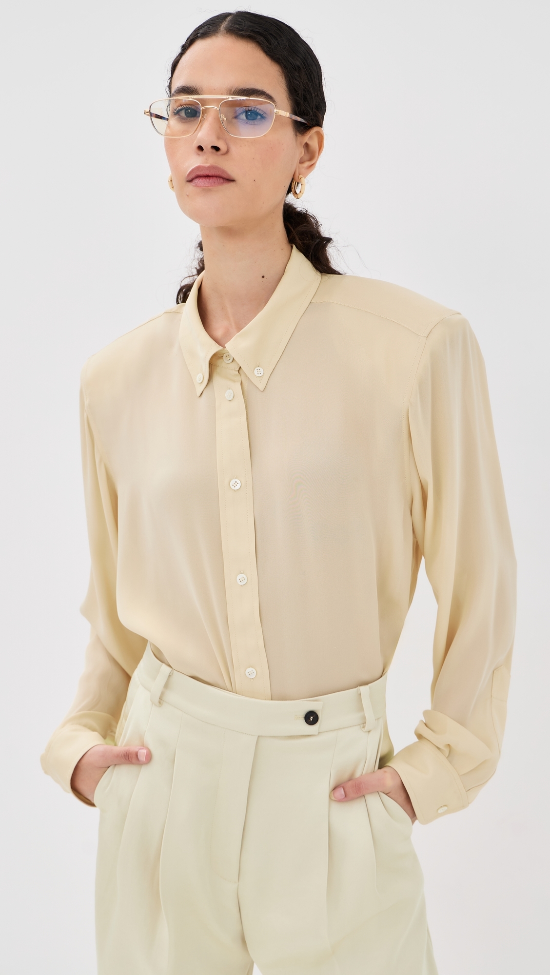 Ralf Silk Classic Oversized 1980's Men's Shirt Butter