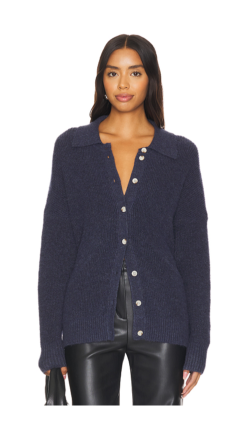 Central Park West Millie Oversized Sweater Polo in Navy. - S also in L, M