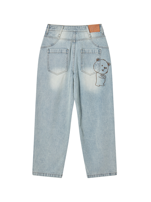 DALGOMM DENIM PANTS ASH BLUE