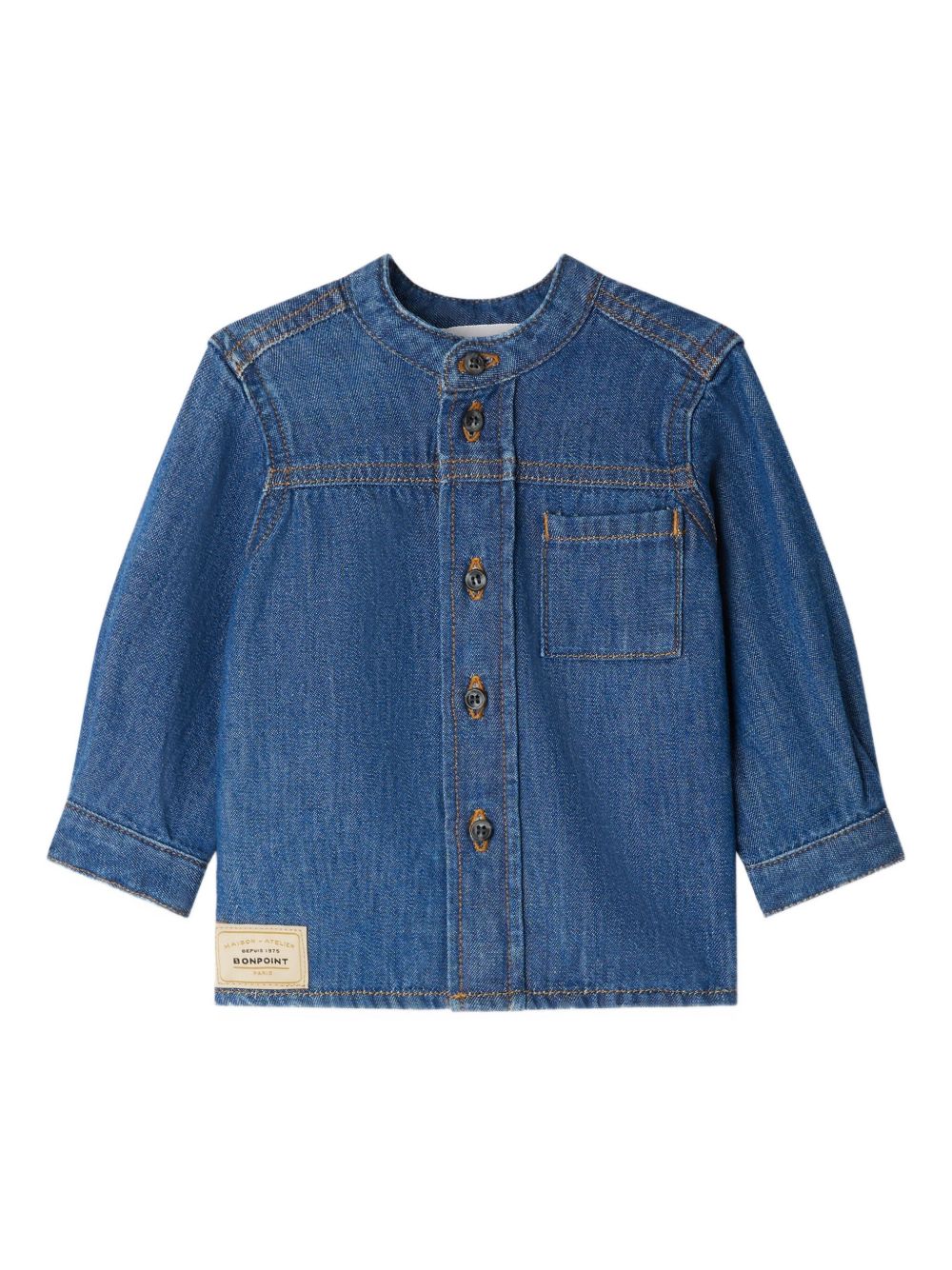 Button-fastening denim shirt - Blue