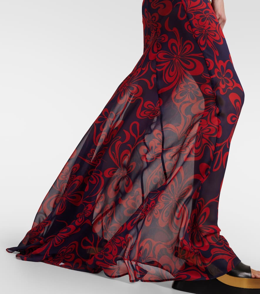 Printed silk georgette maxi dress