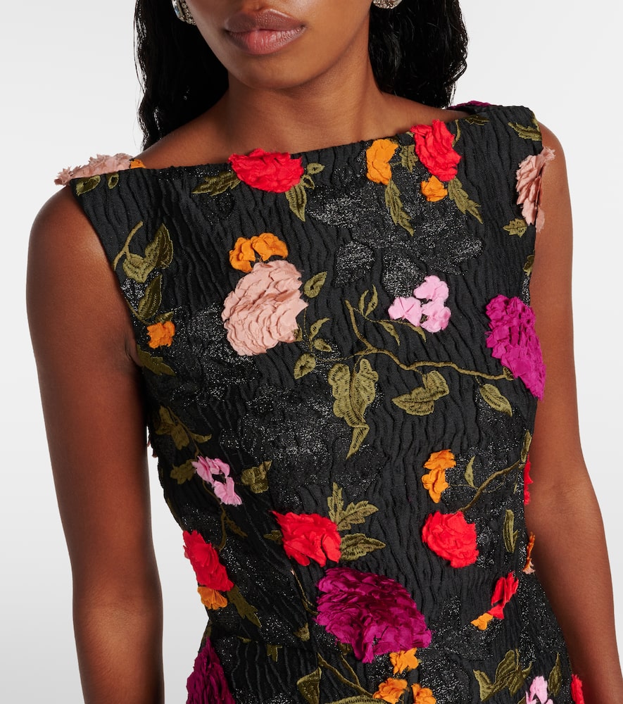 Erdem Embroidered jacquard gown