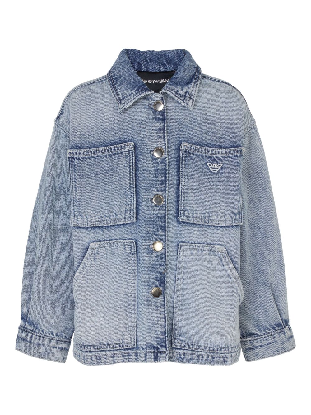 Emporio Armani Kids washed denim jacket - Blue