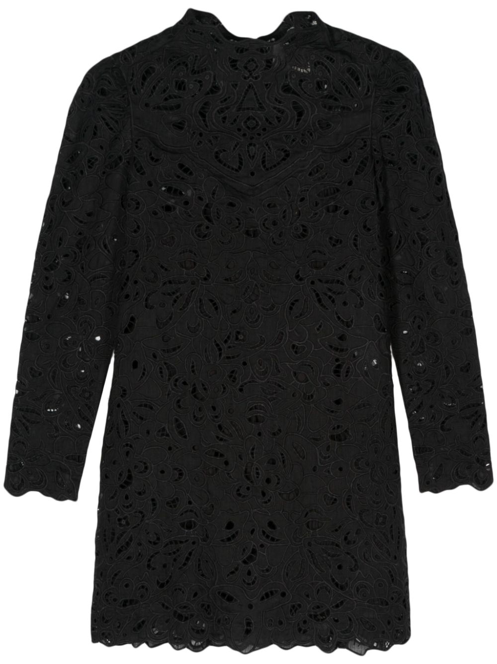 Broderie anglaise mini dress - Black