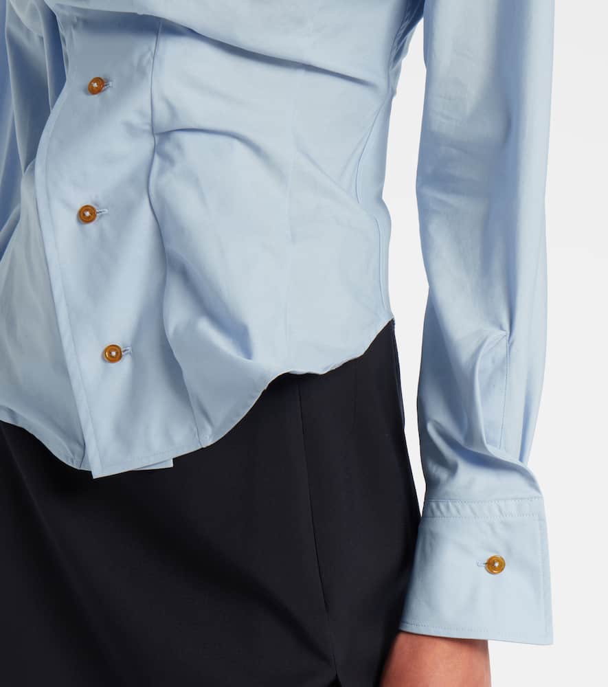 Orb gathered cotton poplin shirt