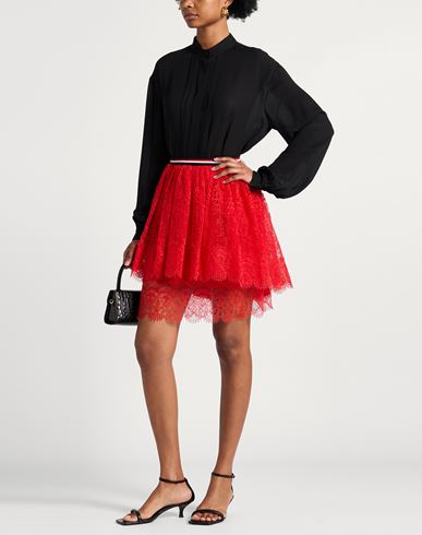 Woman Mini skirt Red Size 6 Polyester, Polyamide, Cotton