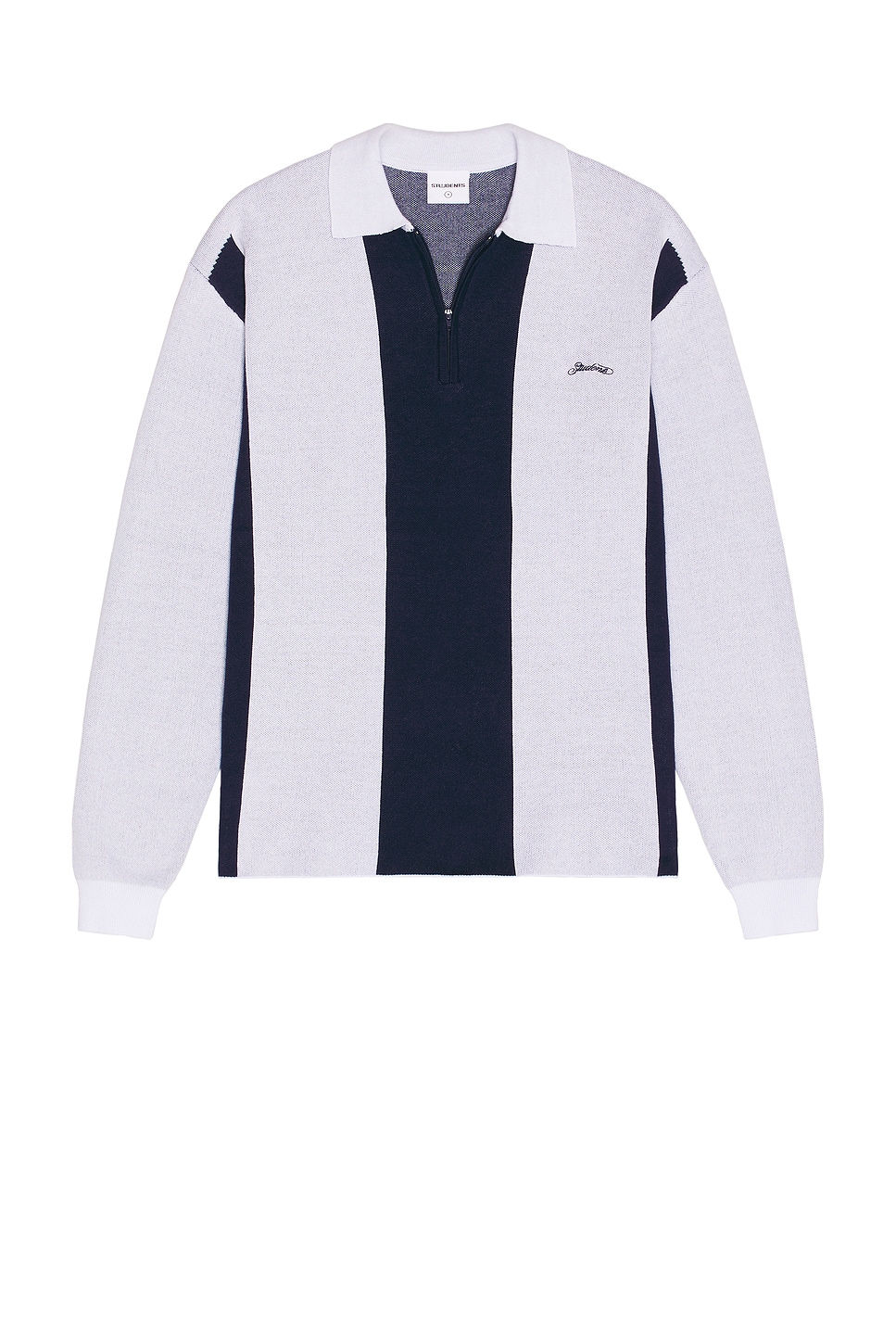 Students Golf Gibson Fleece Long Sleeve Polo in Light Grey