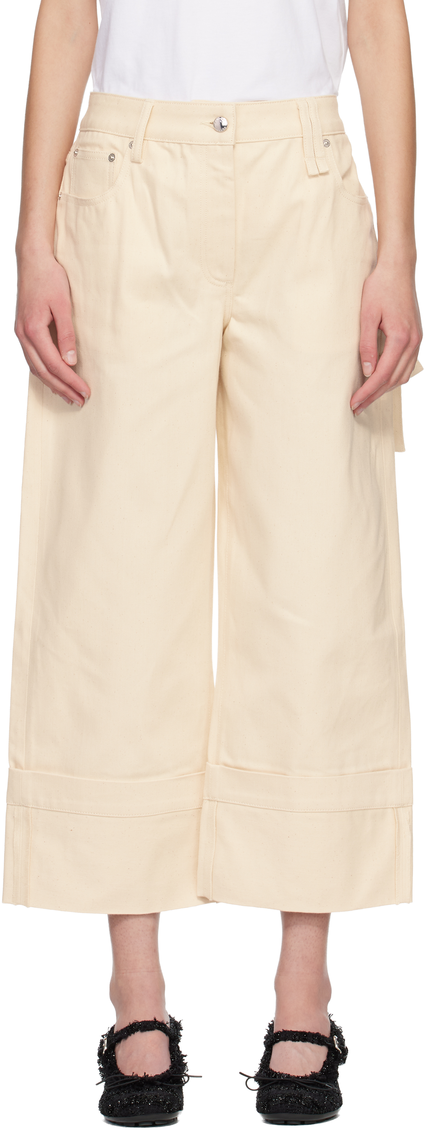 Off-White Straight Leg Bow Loop Jeans