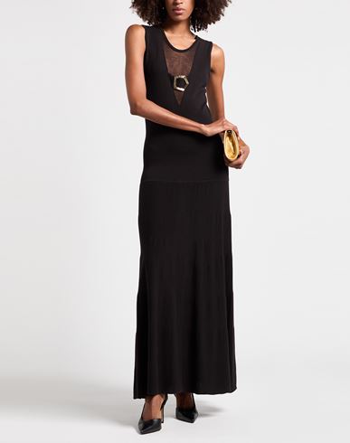 Woman Maxi dress Black Size XL Cotton, Silk