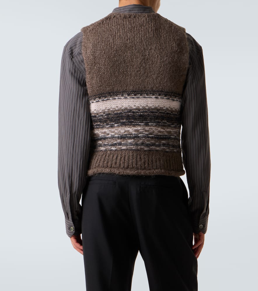 Pleaser striped wool and mohair sweater vest