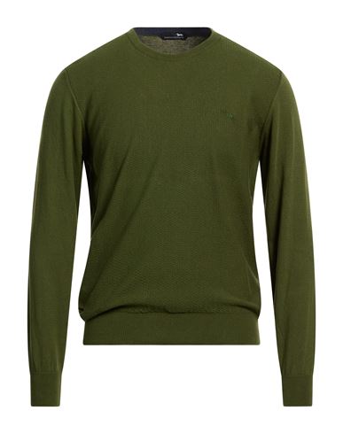 Man Sweater Military green Size L Cotton