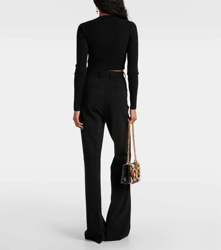 Ribbed-knit cropped cardigan