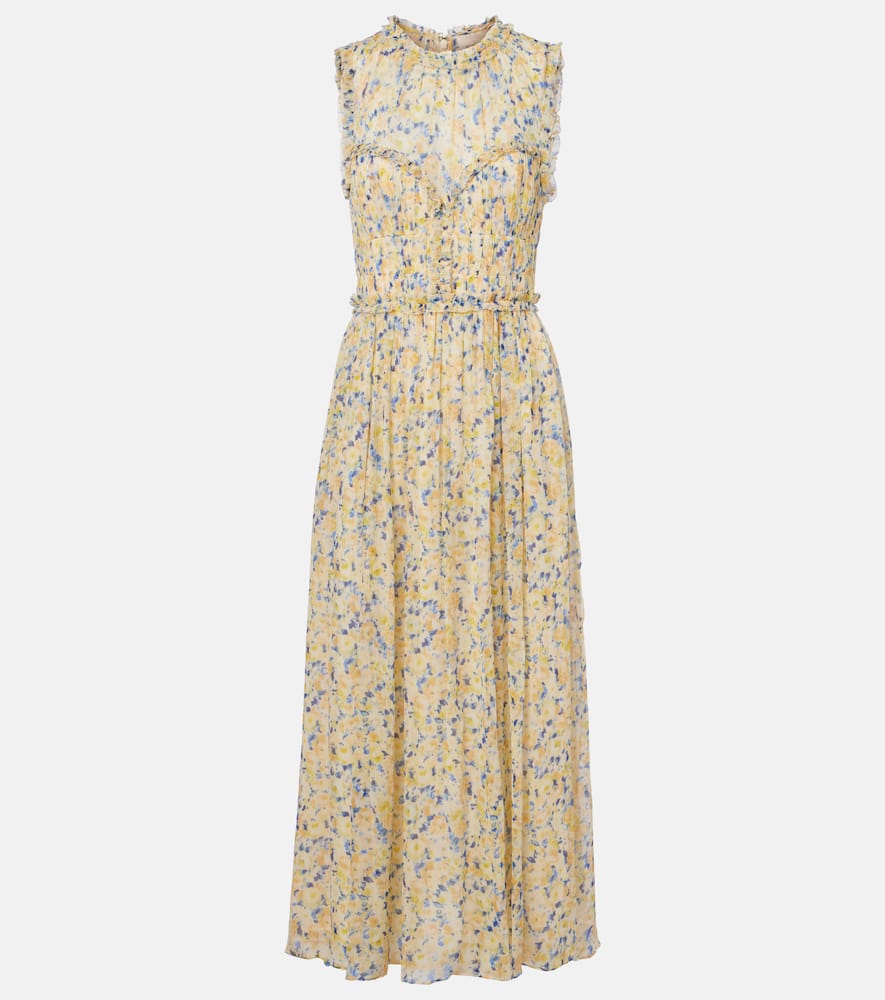 Kasia floral silk chiffon maxi dress