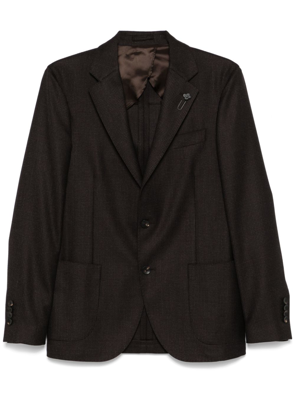 Checked blazer - Brown