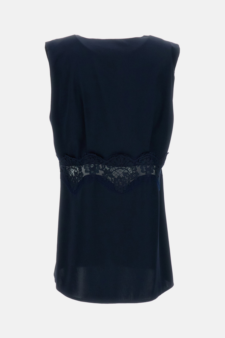 Dark Blue Sleeveless Top