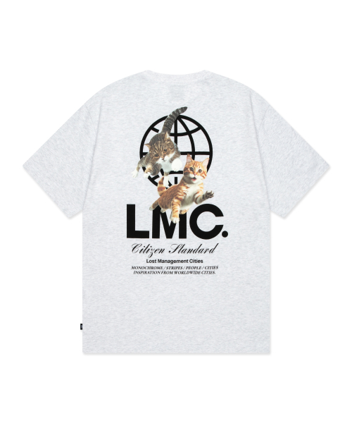 FLYING CATS TEE light heather gray