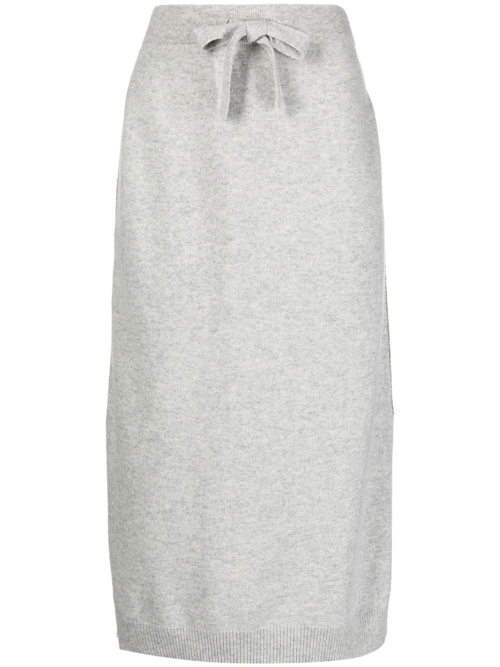 Midi cashmere skirt - White
