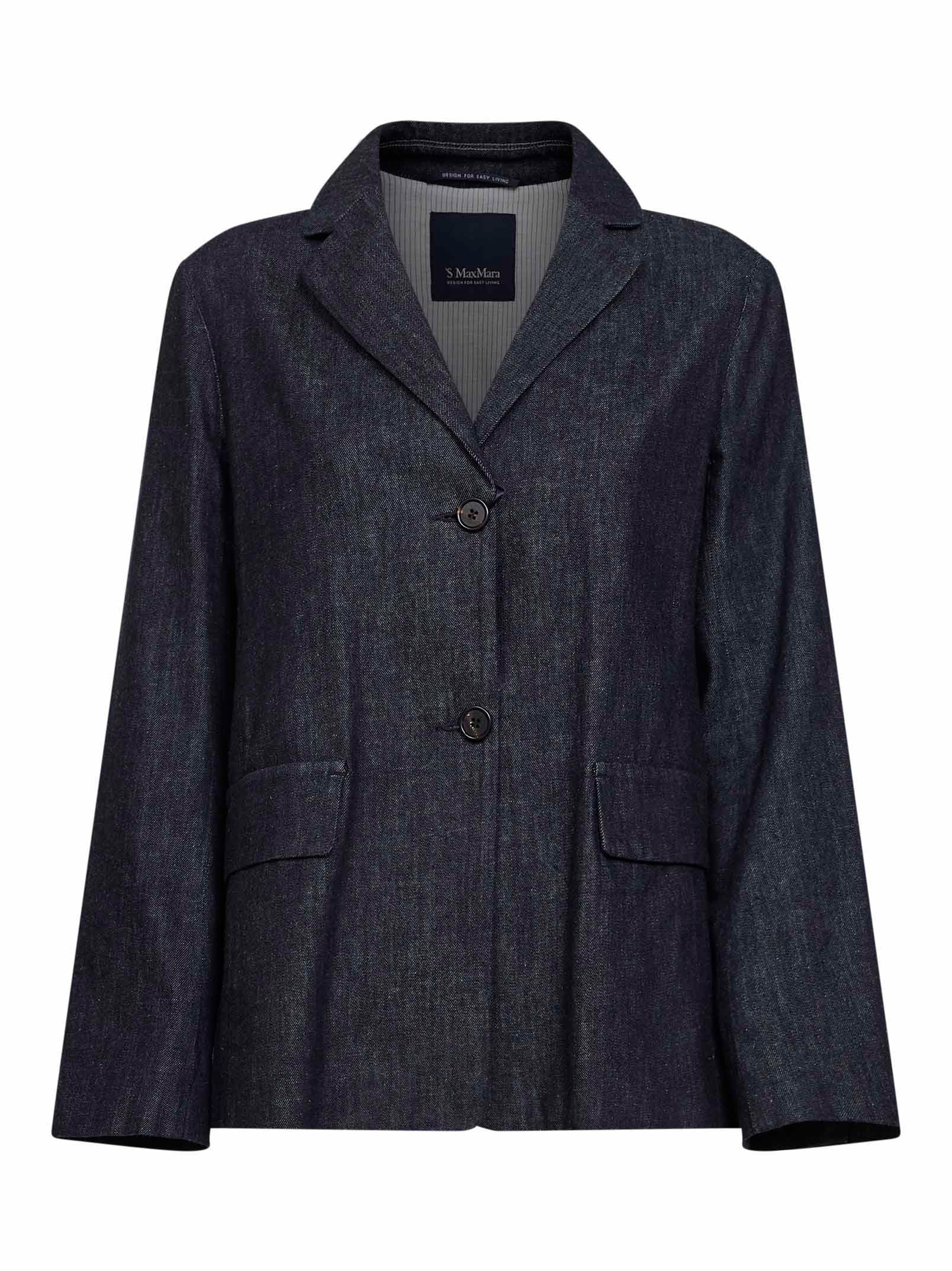 Stretch Cotton Denim Jacket — Navy