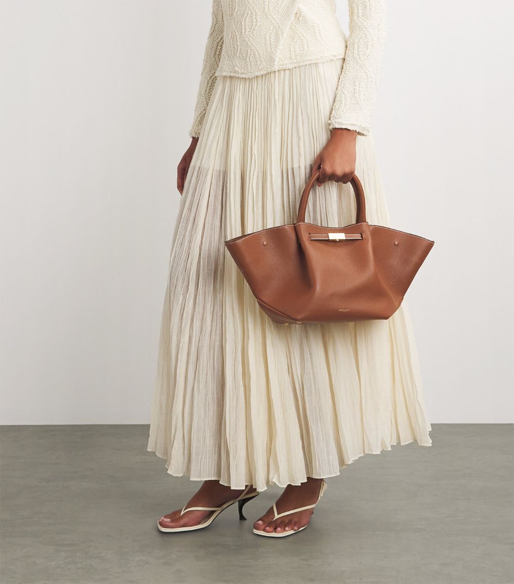 Midi Leather New York Tote Bag