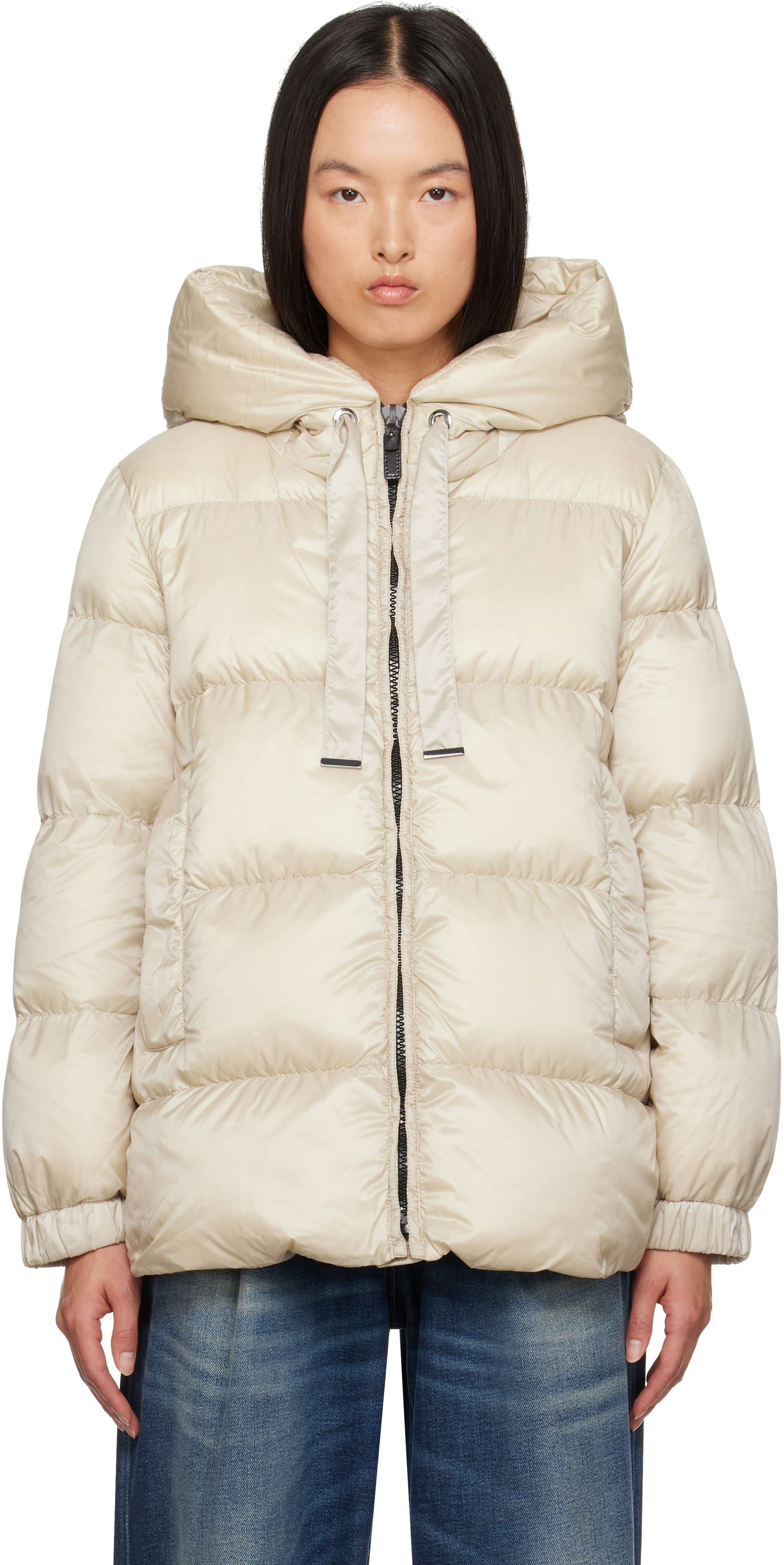 Max Mara Beige Seia Down Jacket