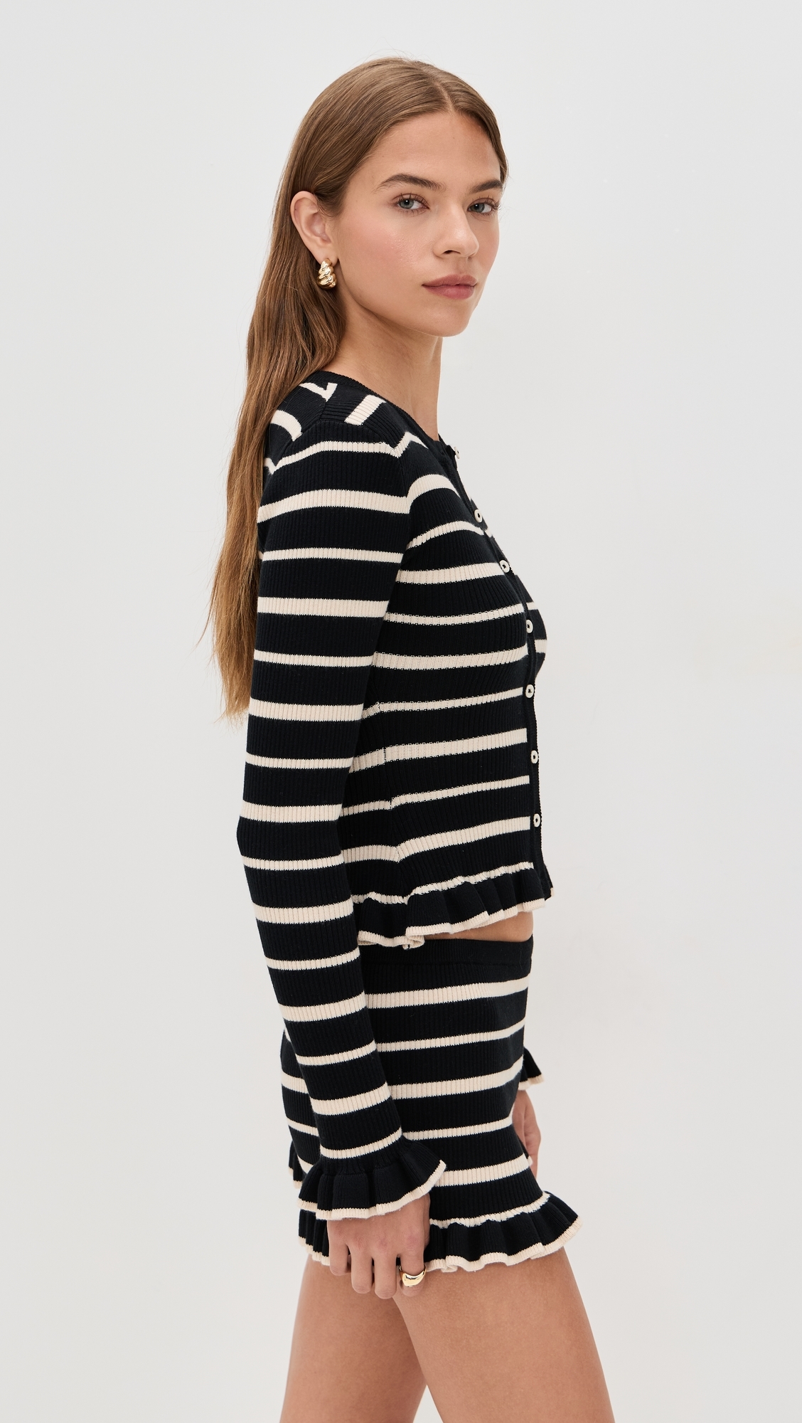 Donna Long Sleeve Knit Top Black/Cream