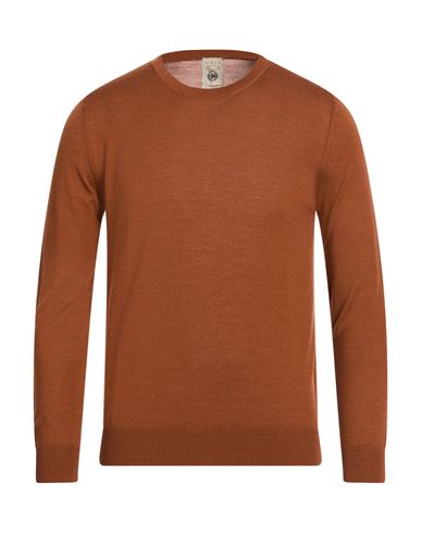 Man Sweater Brown Size 40 Super 140s Wool, Silk, Cashmere