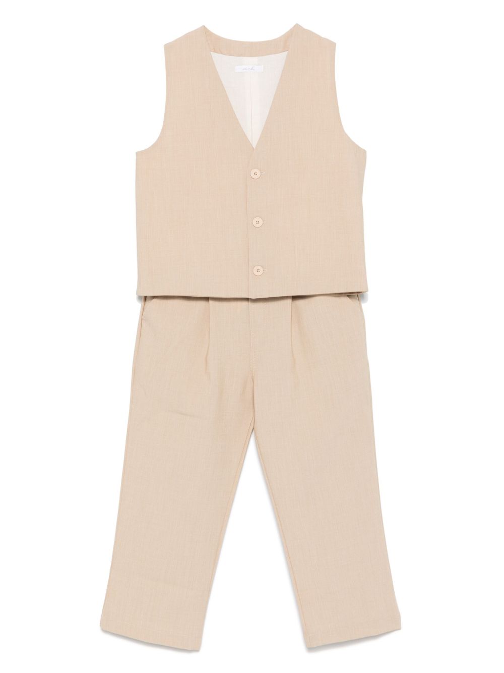 Pleated-detailing trousers - Neutrals