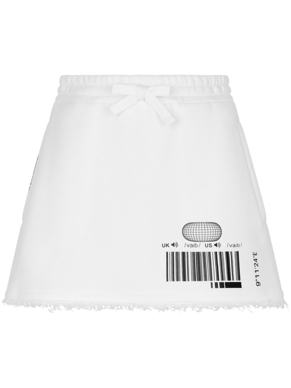 Graphic-print cotton skirt - White