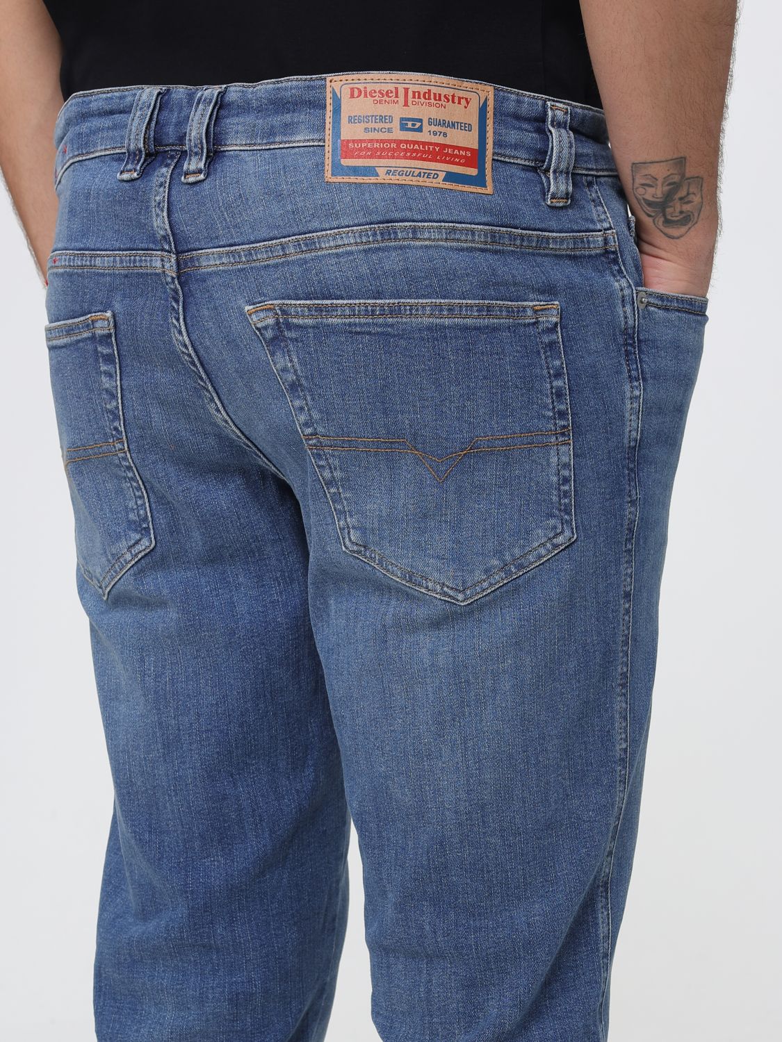 Jeans Men color Stone Washed