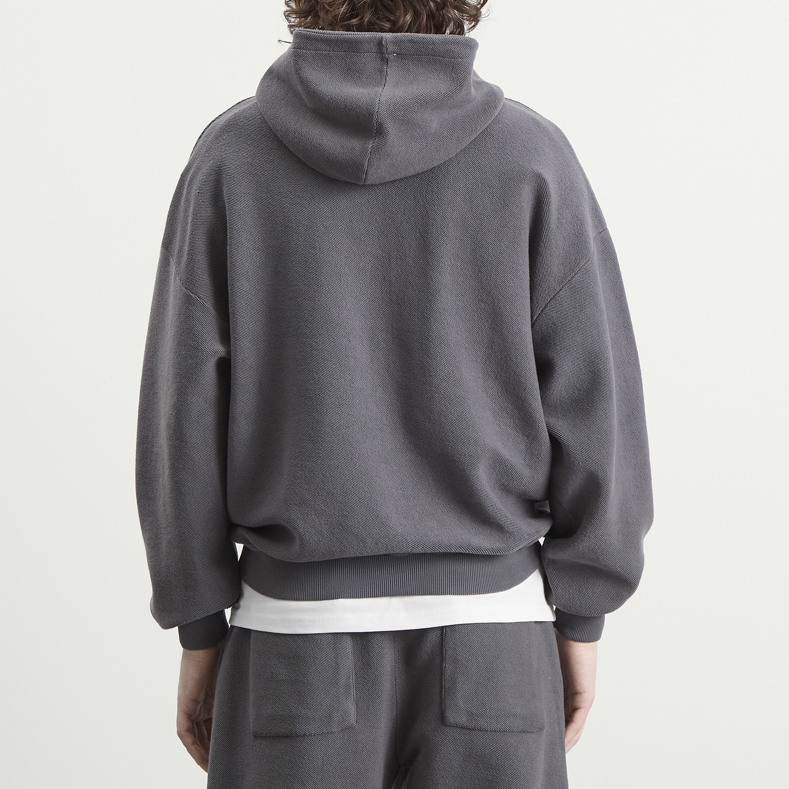 Men's Inside Out College Zip Hoodie Washed Black