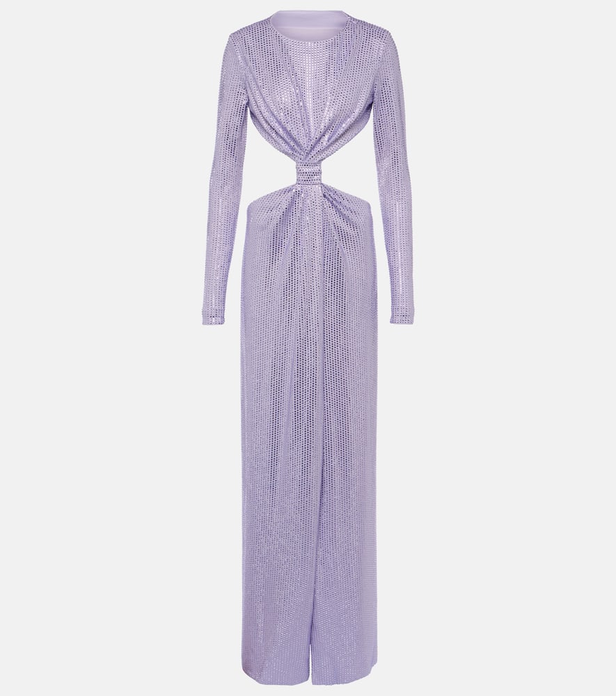 Area Crystal-embellished cutout jersey gown
