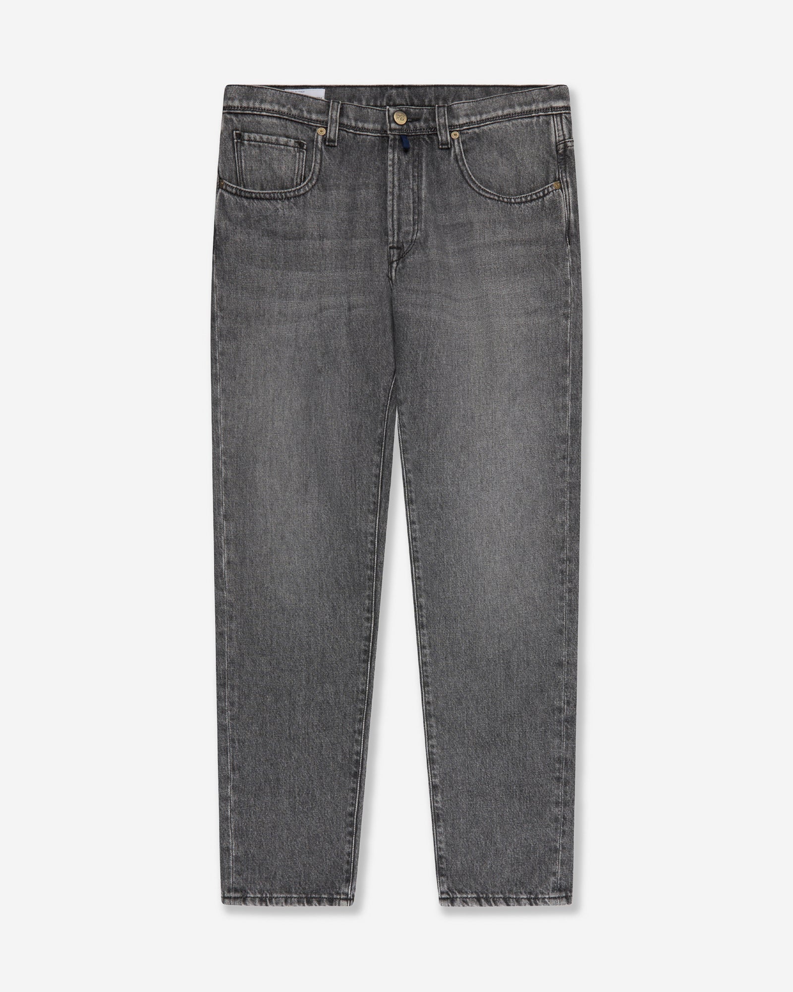 Tapered fit cotton five-pocket trousers Grey