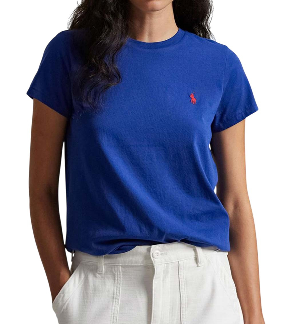 Blue Crew Neck Logo T-Shirt