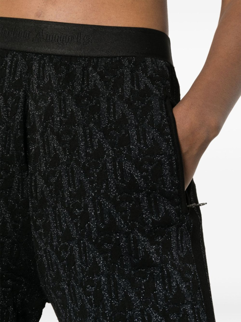 Knitted flared trousers - Black