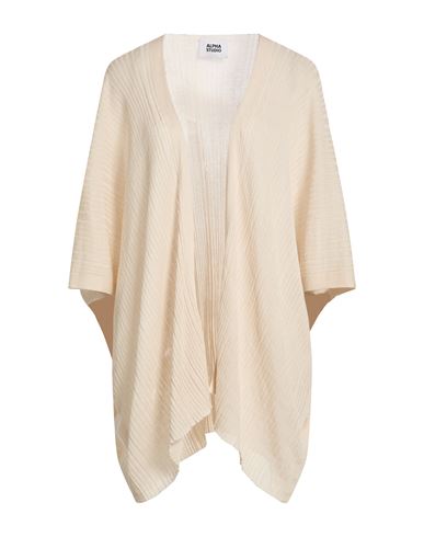 Woman Cardigan Cream Size 10 Viscose, Polyester