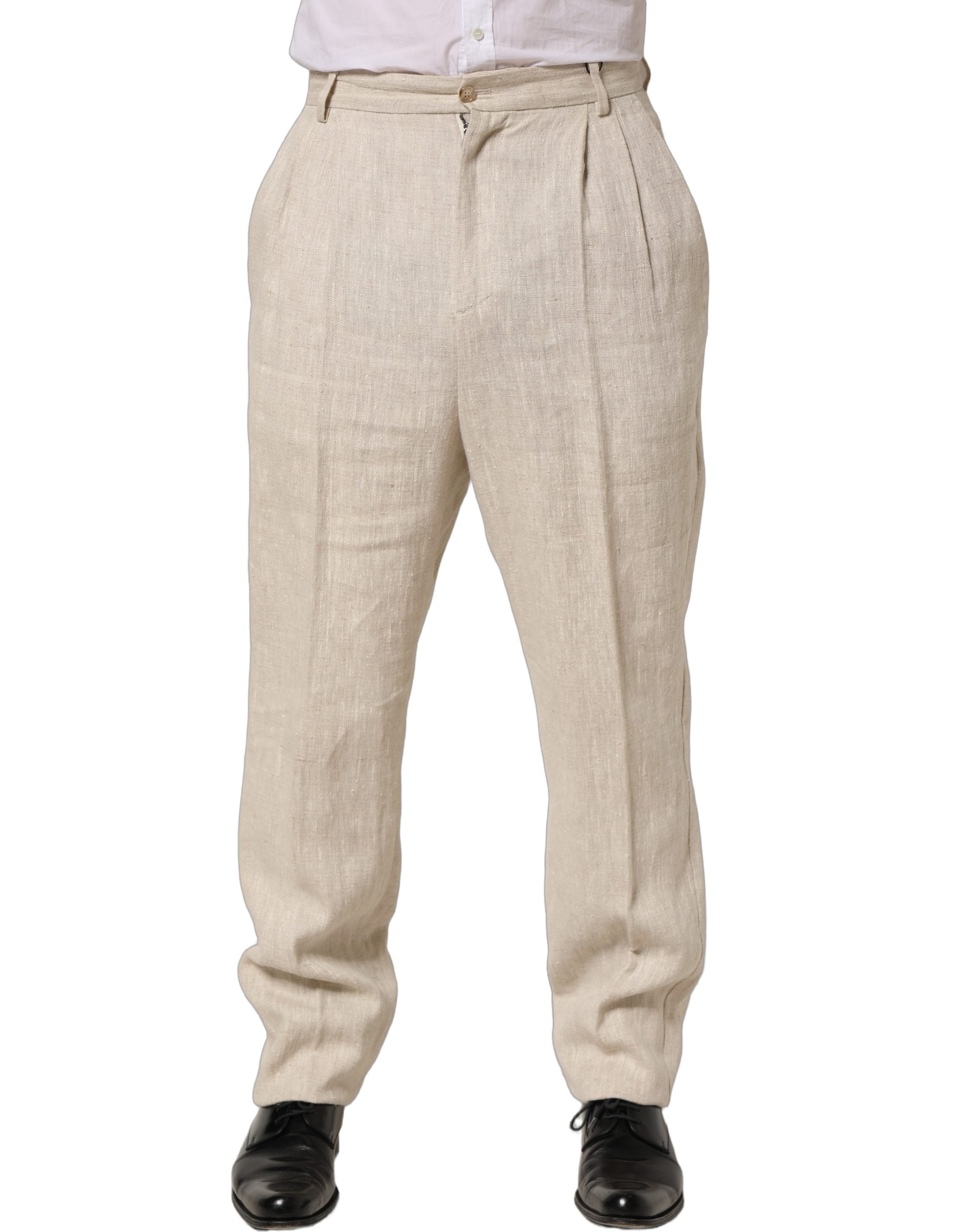 Linen Trousers — Beige