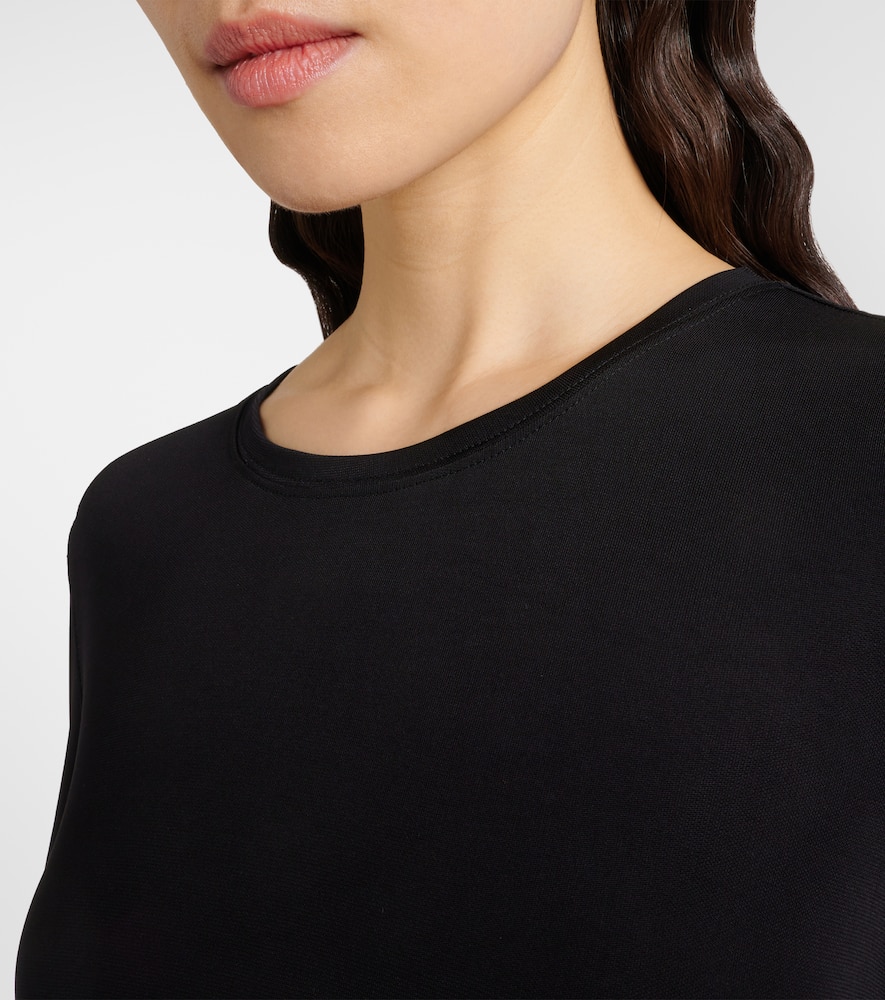 Draped jersey midi dress