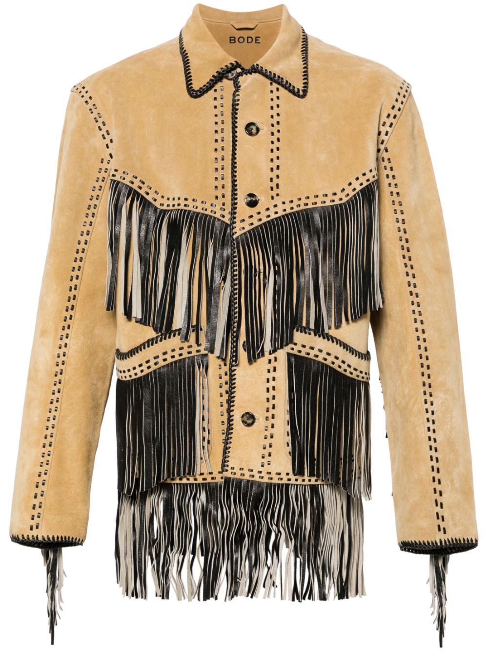 Appalachian fringed suede jacket - Neutrals