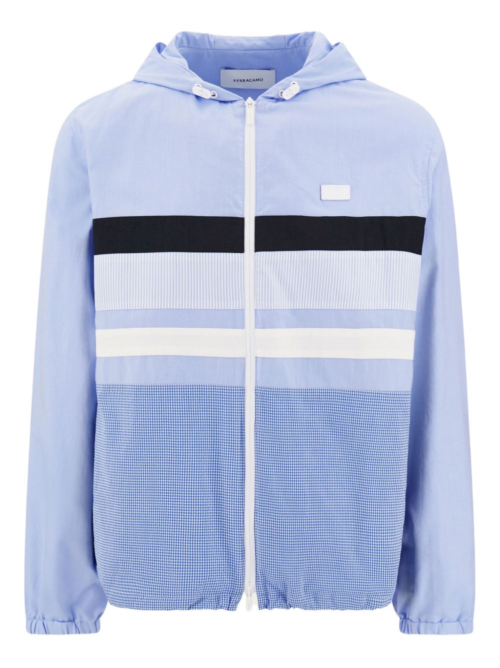 Logo-patch jacket - Blue